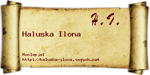 Haluska Ilona névjegykártya